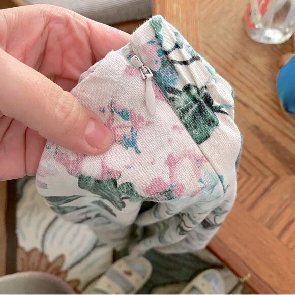 J.Jill Women’s Linen Stretch Floral Print Pull-On Straight Leg Pants Size Large - Picture 8 of 13